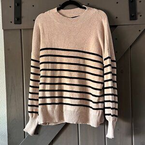 ZESICA Long Sleeve Striped Ribbed Knit Sweater - EUC
